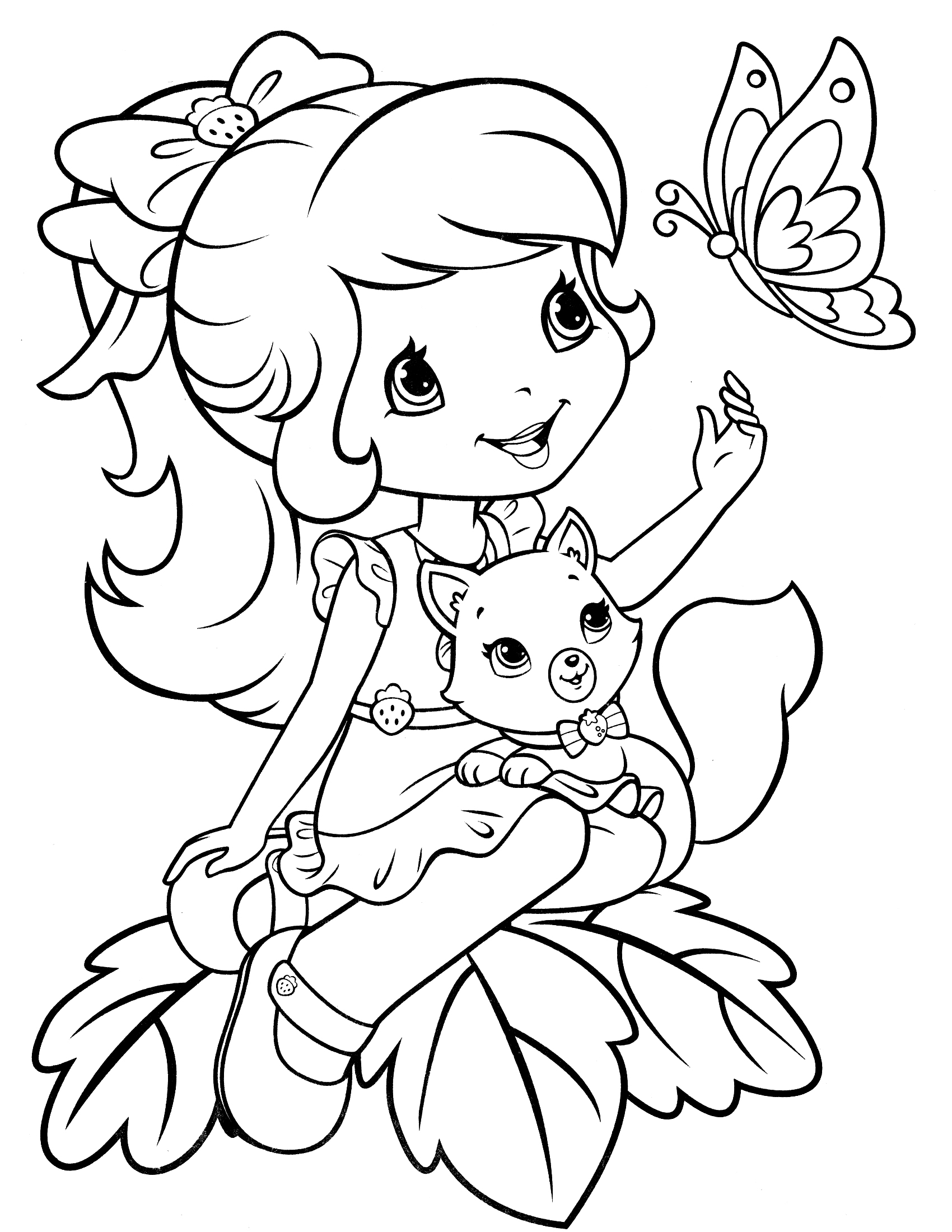 Strawberry Shortcake Coloring Page Kids 1700x2200 Strawberry Shortcake Coloring Page Kids