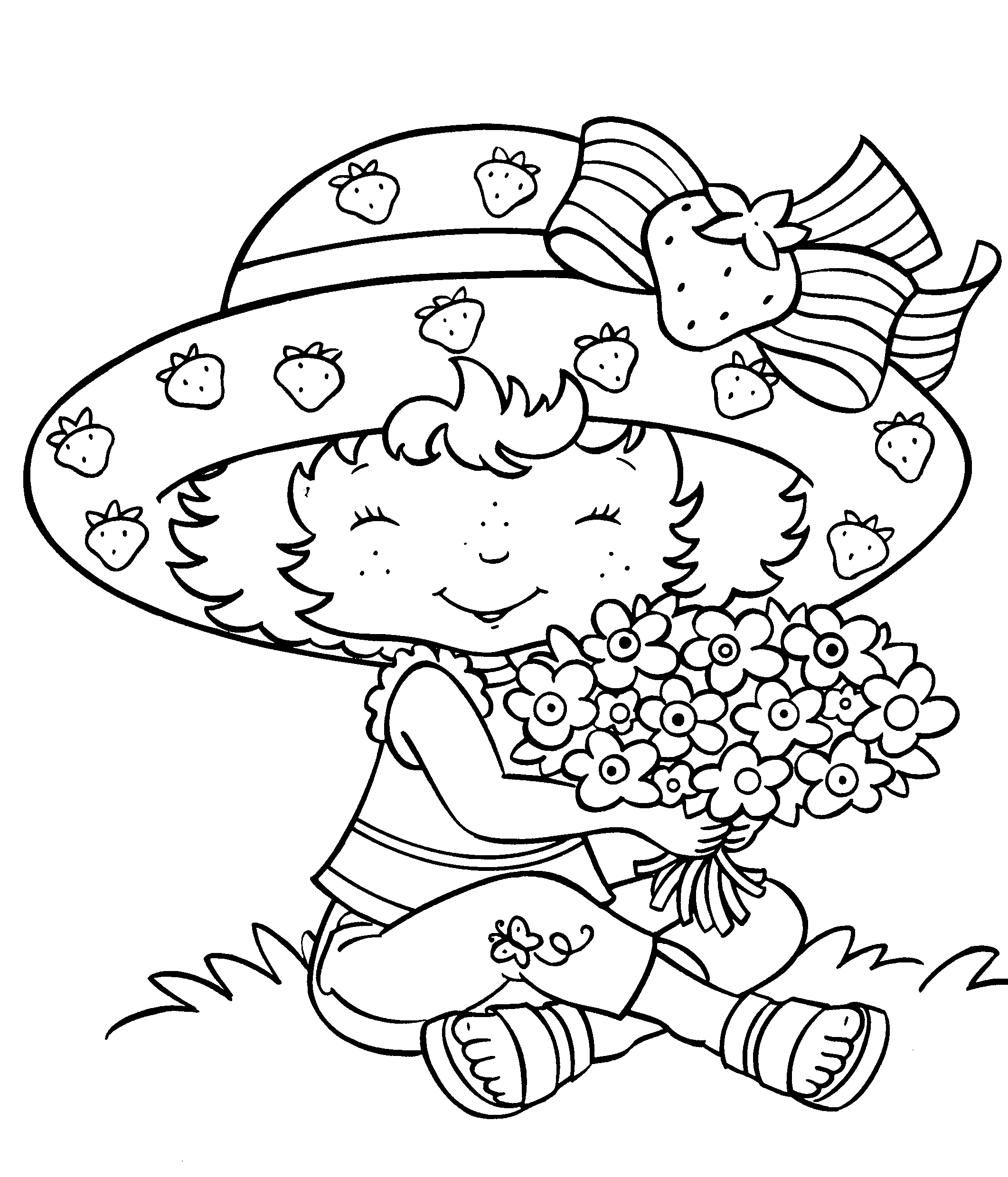 2123x2480 Strawberry Shortcake Coloring Page
