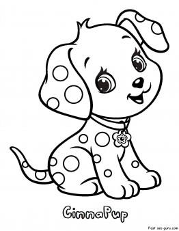 262x338 Printable Cinnapup Strawberry Shortcake Coloring Pages