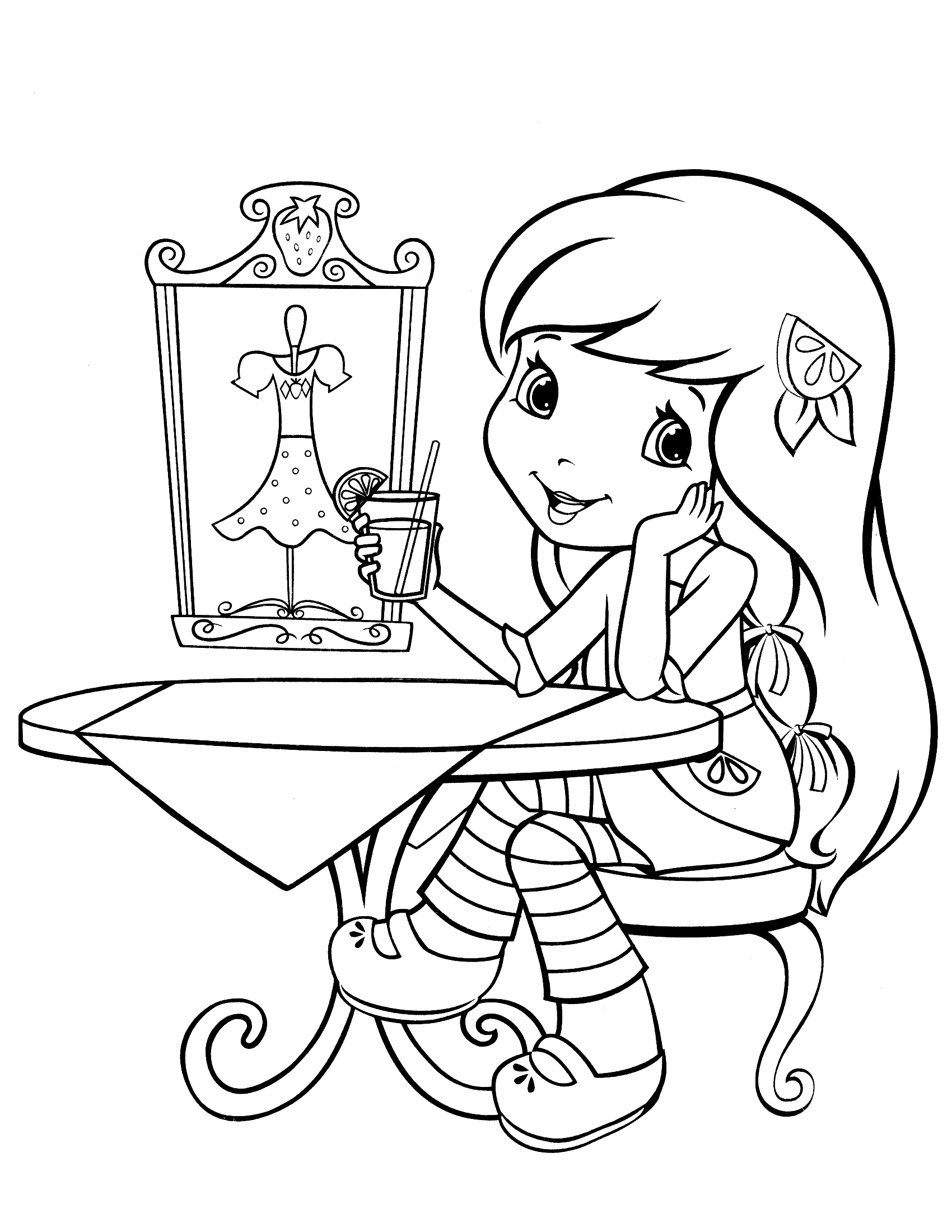 Strawberry Shortcake Coloring Page Fresitas To Print 1700x2200 Strawberry Shortcake Coloring Page Fresitas To Print