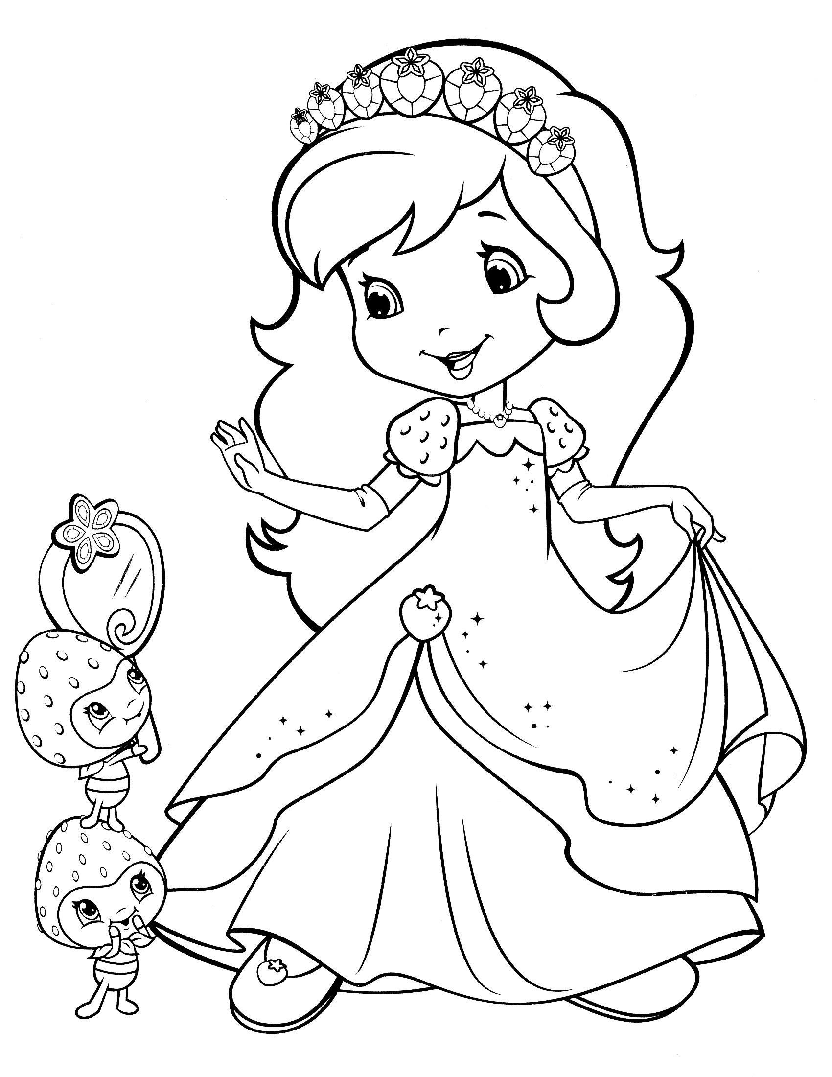 Strawberry Shortcake Princess Coloring Pages 1700x2200 Strawberry Shortcake Princess Coloring Pages