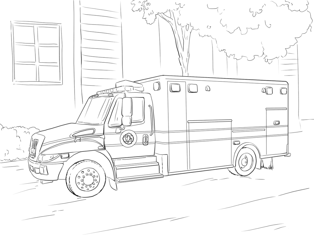 Emergency Hospital Car Coloring Page 1024x768 Emergency Hospital Car Coloring Page