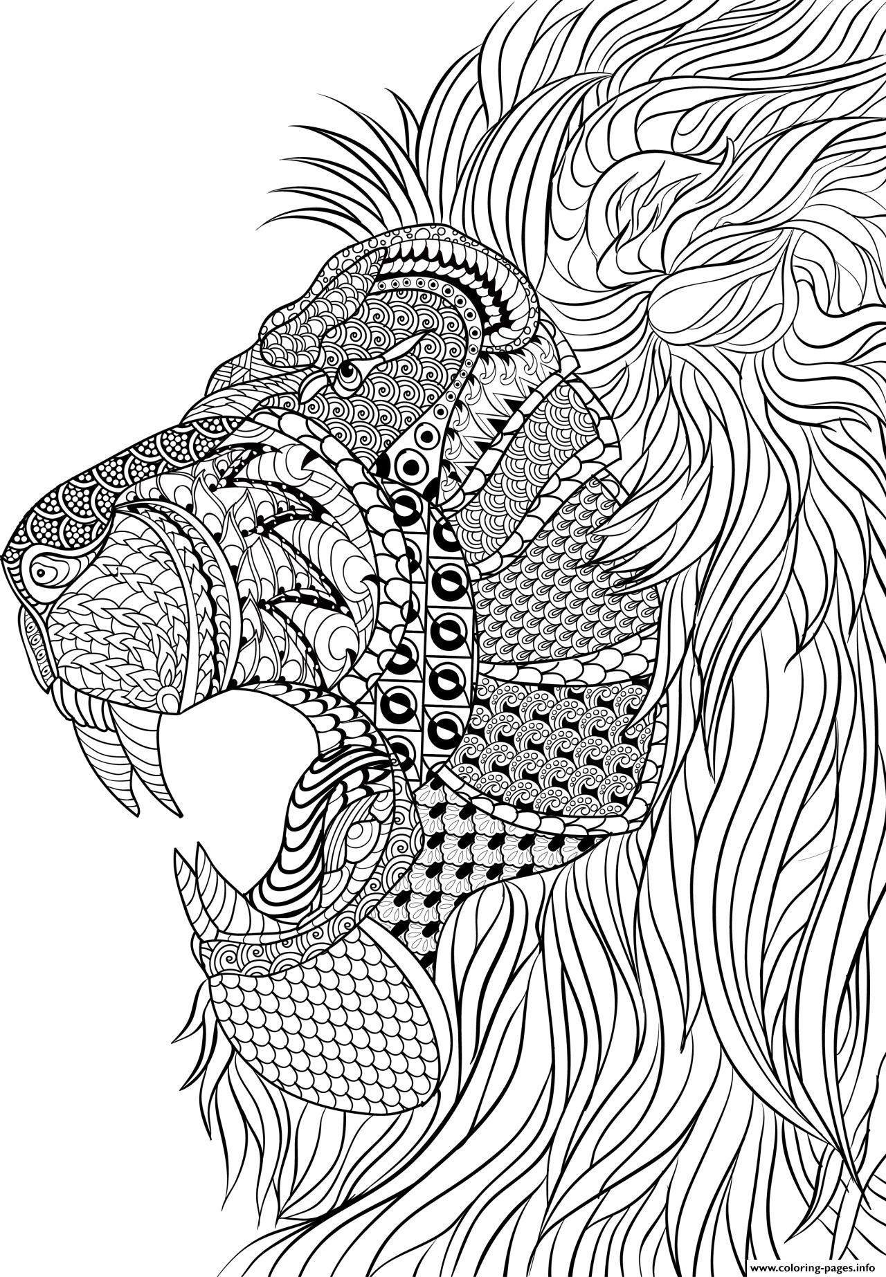 Lion Adult Anti Stress Coloring Pages Printable 1280x1846 Lion Adult Anti Stress Coloring Pages Printable