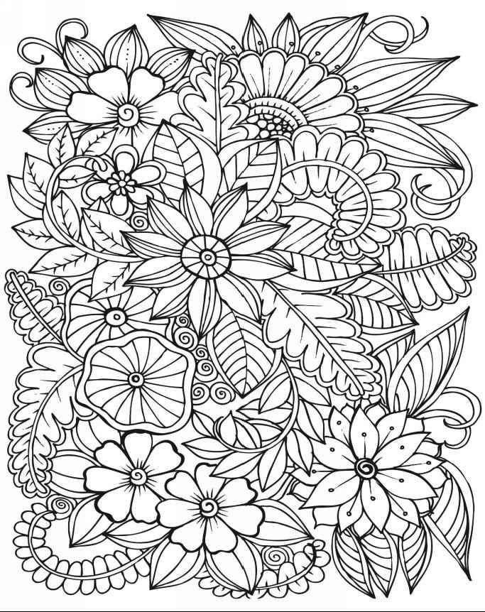 683x862 Stress Relief Coloring Pages For Copic Markers Flowers Printable