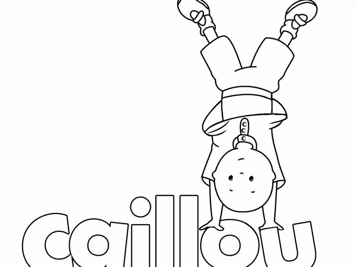 1152x864 Caillou Coloring Sheet Read A Book Cartoon Pages Printable
