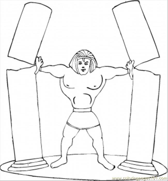 650x700 Strong Samson Coloring Page