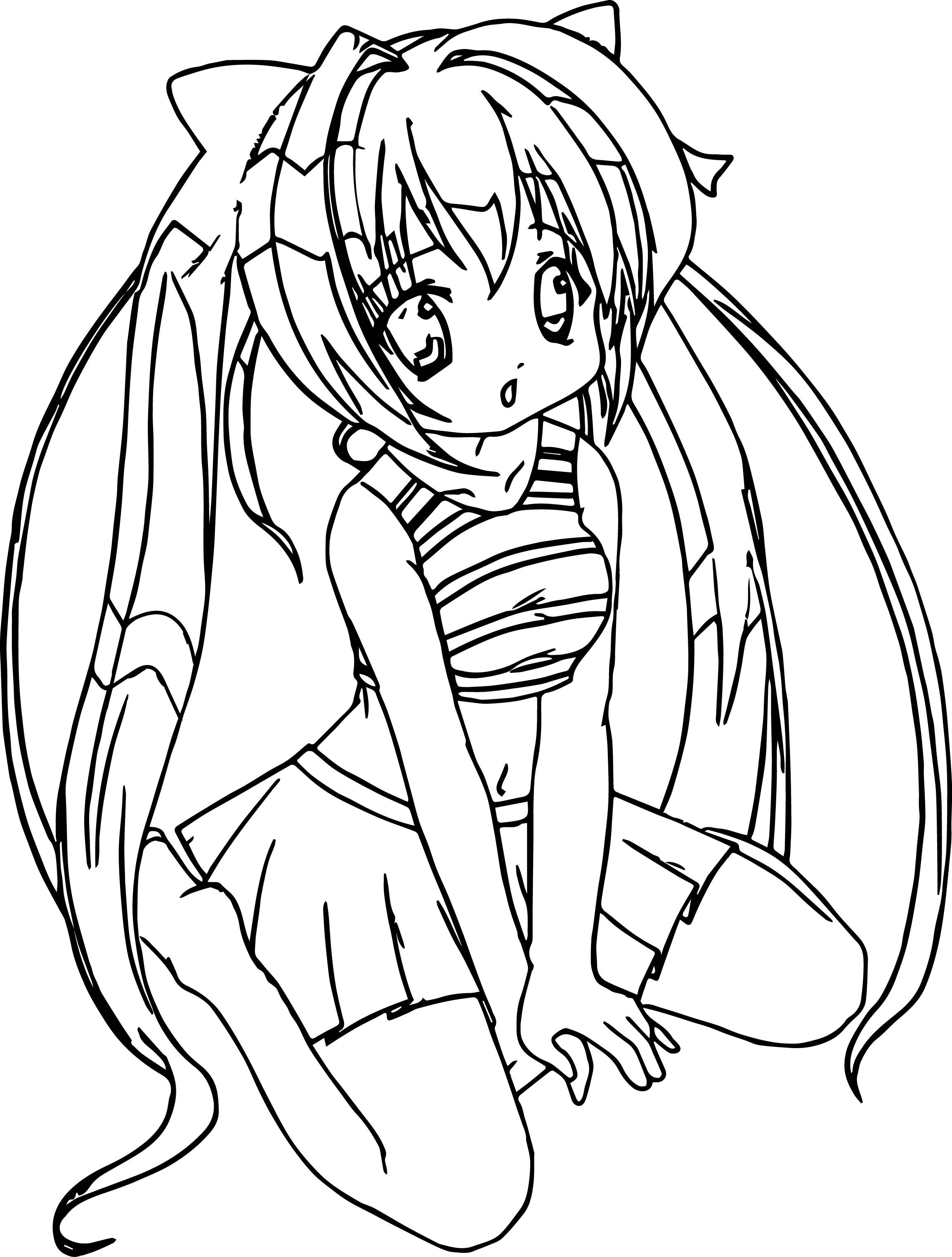 2307x3045 Anime Girl Student Coloring Page Students