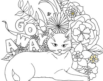 340x270 Cat Coloring Etsy