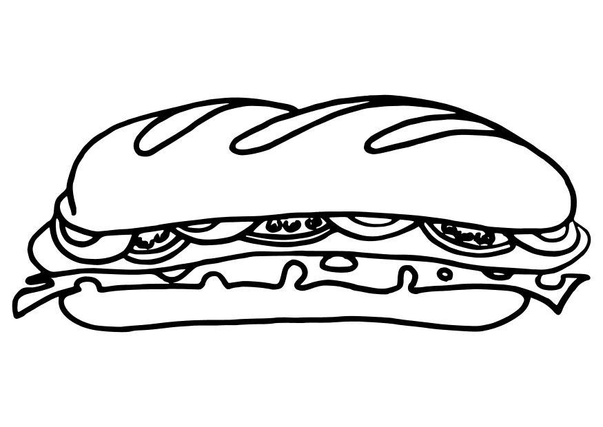 Coloring Page Sub Sandwich 875x620 Coloring Page Sub Sandwich