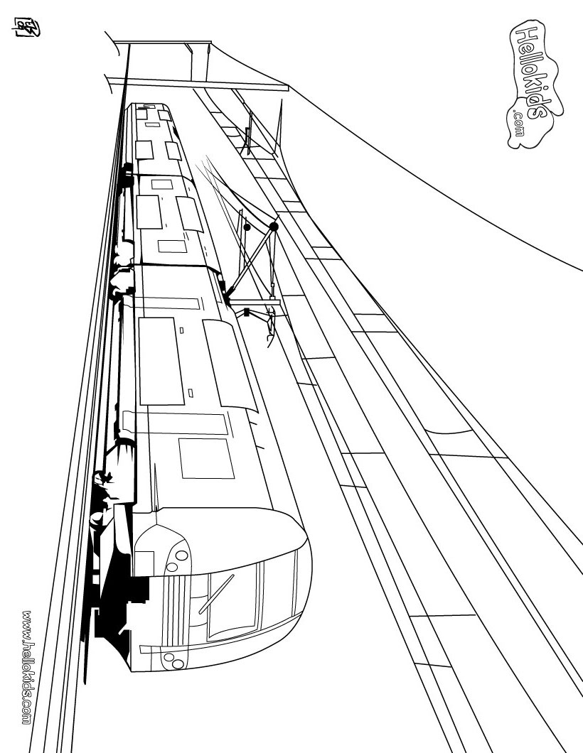 820x1060 High Speed Train Coloring Pages