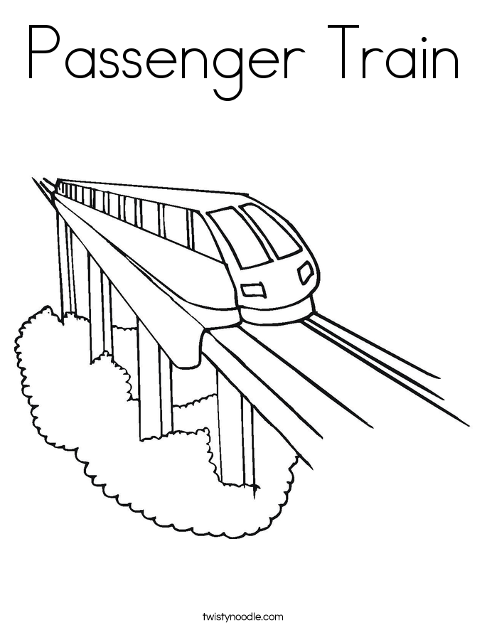 685x886 Passenger Train Coloring Page