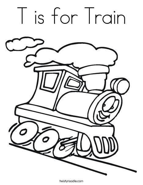 468x605 T Is For Train Coloring Page