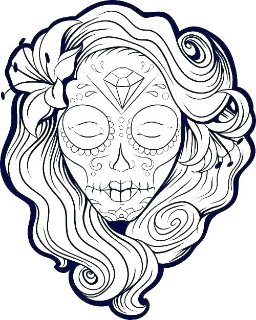Pictures Of Skulls To Color Sugar Skull Coloring Pages Coloring 500x626 Pictures Of Skulls To Color Sugar Skull Coloring Pages Coloring