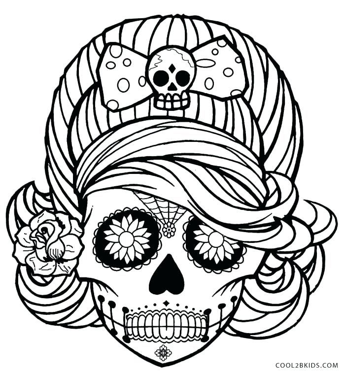 Sugar Skull Coloring Page Kids Coloring Page As Adult Coloring 700x761 Sugar Skull Coloring Page Kids Coloring Page As Adult Coloring
