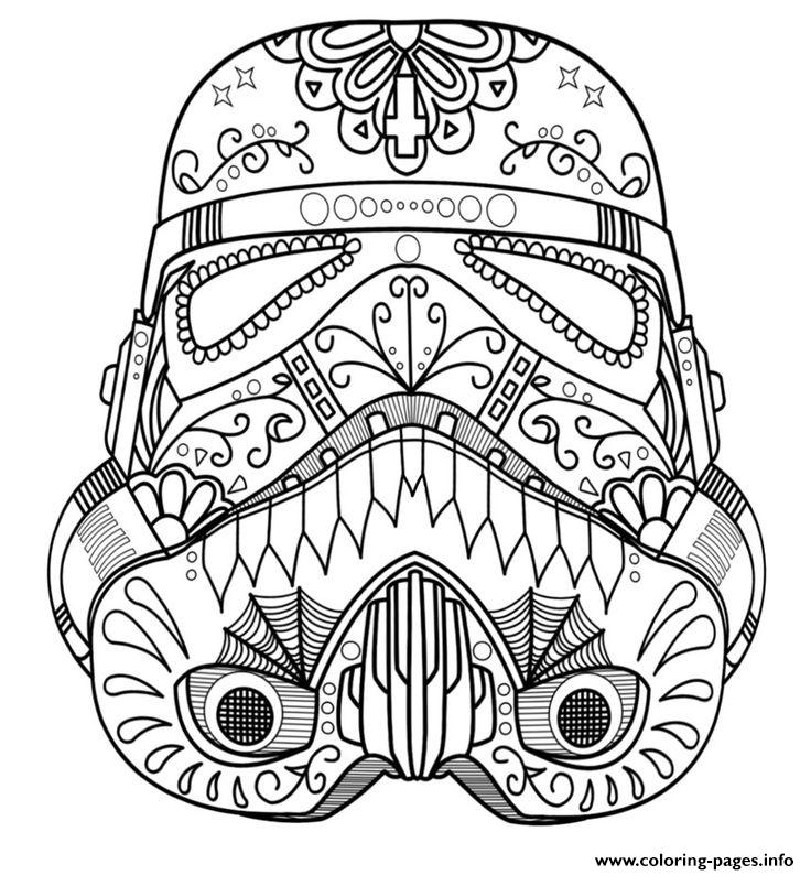 Starwars Skull Sugar Adult Coloring Pages Printable 736x794 Starwars Skull Sugar Adult Coloring Pages Printable