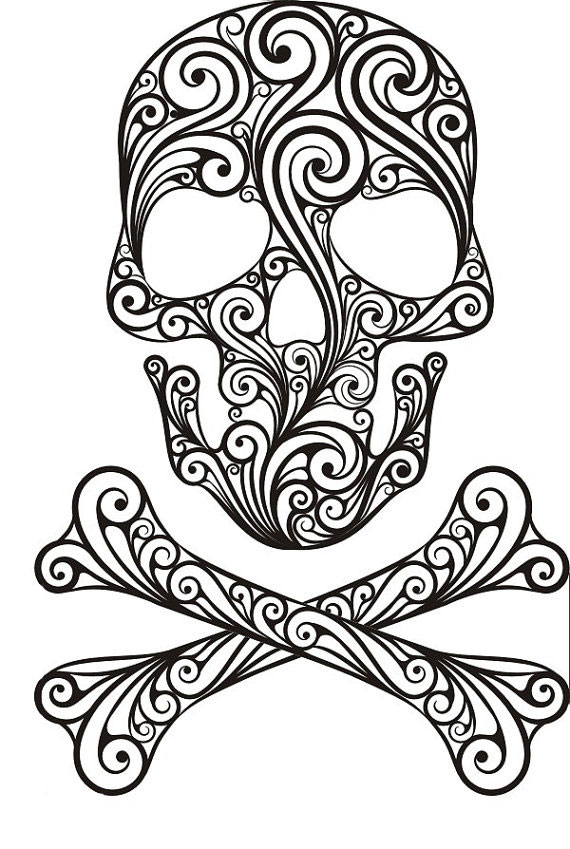Sugar Skull Coloring Page 570x849 Sugar Skull Coloring Page