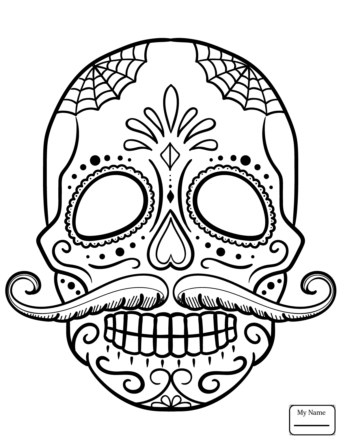 Sugar Skull Coloring Pages Dazzling 1181x1530 Sugar Skull Coloring Pages Dazzling