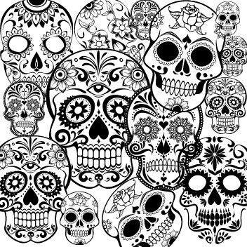 Skull Coloring Pages For Adults 352x352 Skull Coloring Pages For Adults