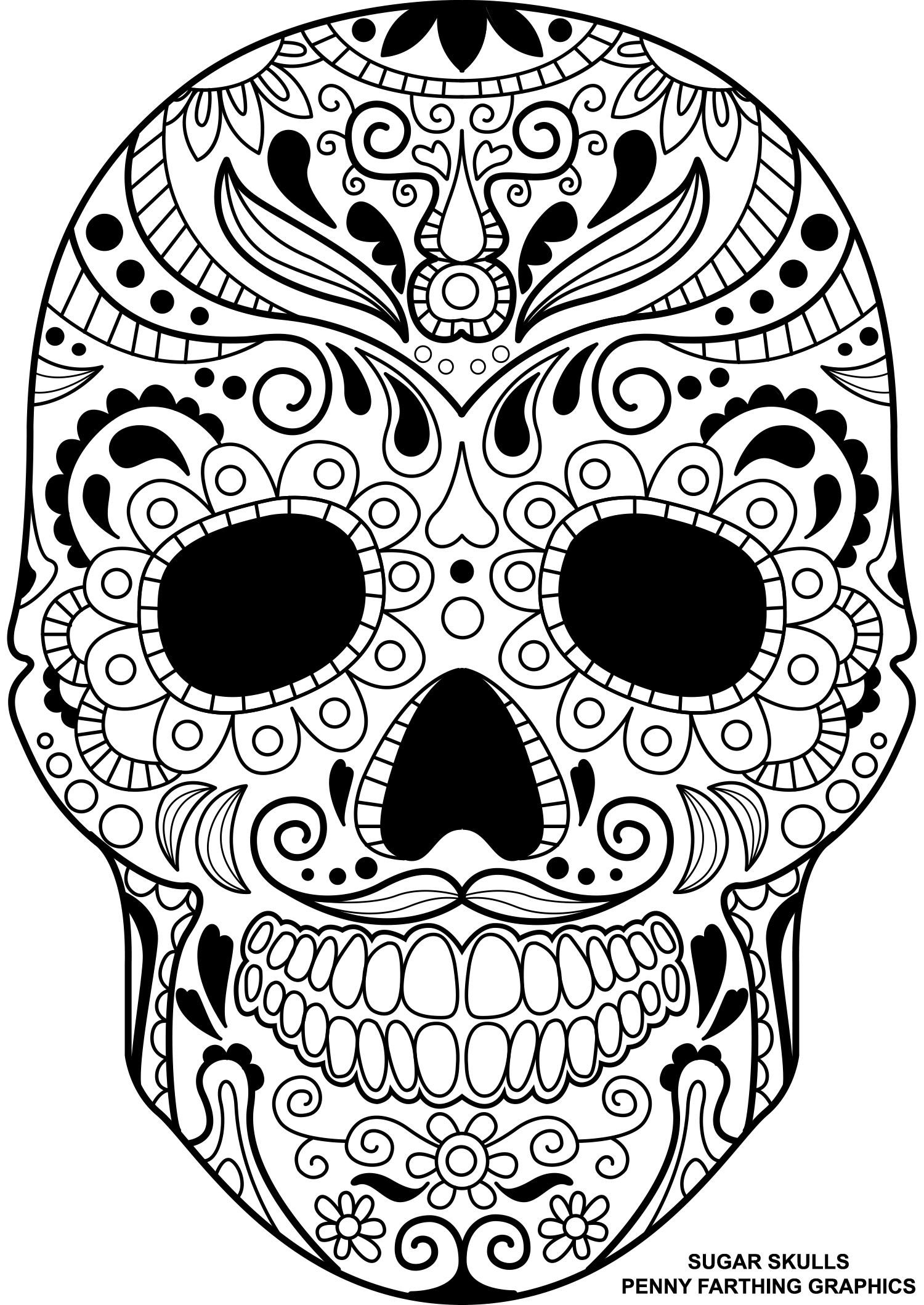 Skull Coloring Pages For Adults 1500x2118 Skull Coloring Pages For Adults