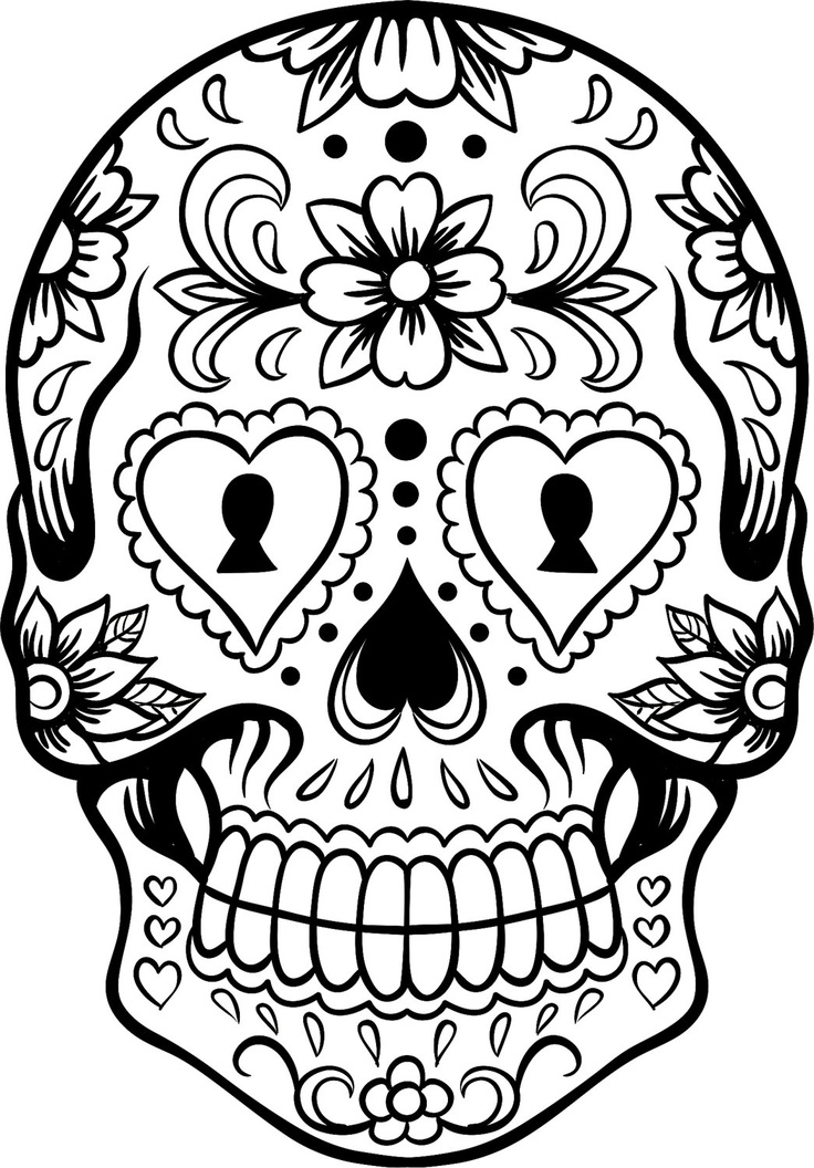 Sugar Skull Coloring Pages 736x1056 Sugar Skull Coloring Pages