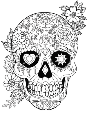 Sugar Skull Coloring Pages For Adults 300x388 Sugar Skull Coloring Pages For Adults