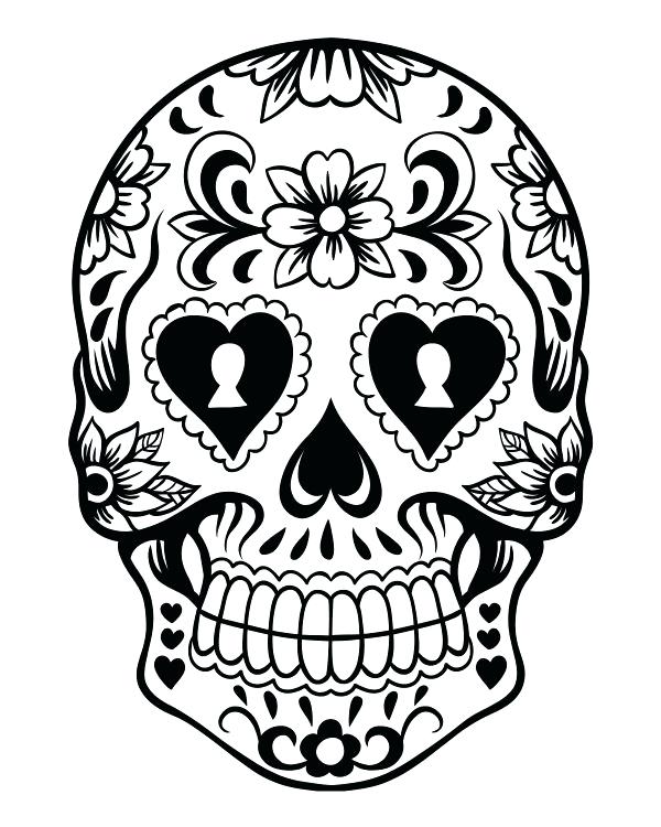 Sugar Skull Coloring Pages For Adults Icontent 600x750 Sugar Skull Coloring Pages For Adults Icontent