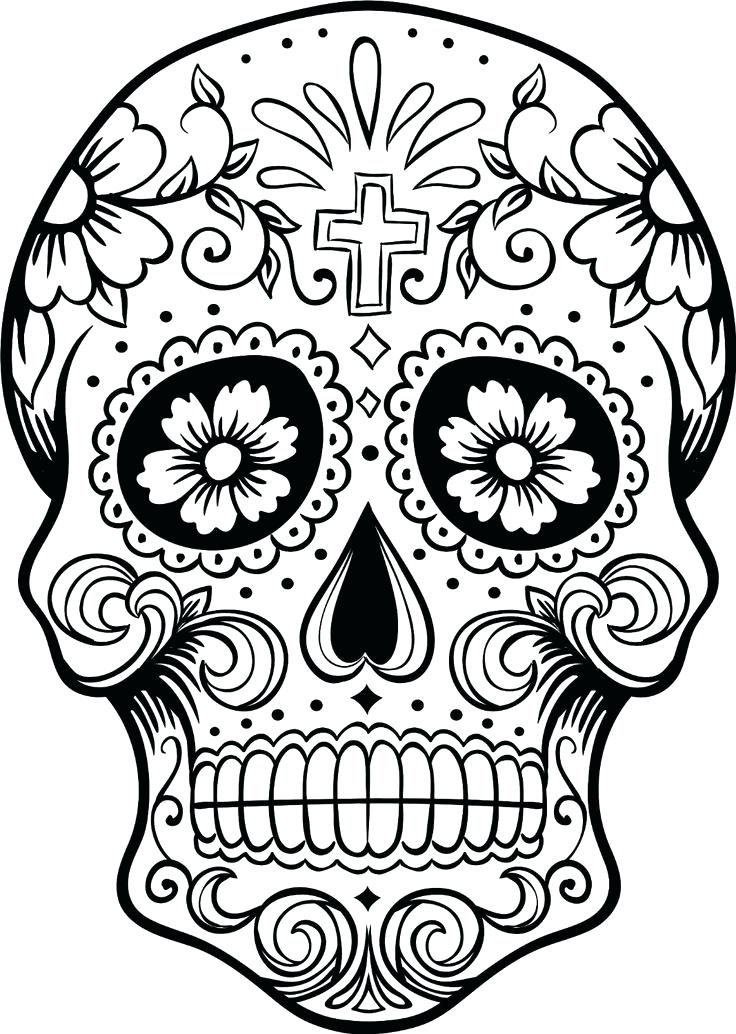 736x1034 Skull Coloring Pages Sugar Skull Coloring Pages Sugar Skull
