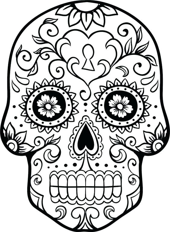 564x770 Sugar Skulls Coloring Pages Sugar Skull Coloring Coloring Pages