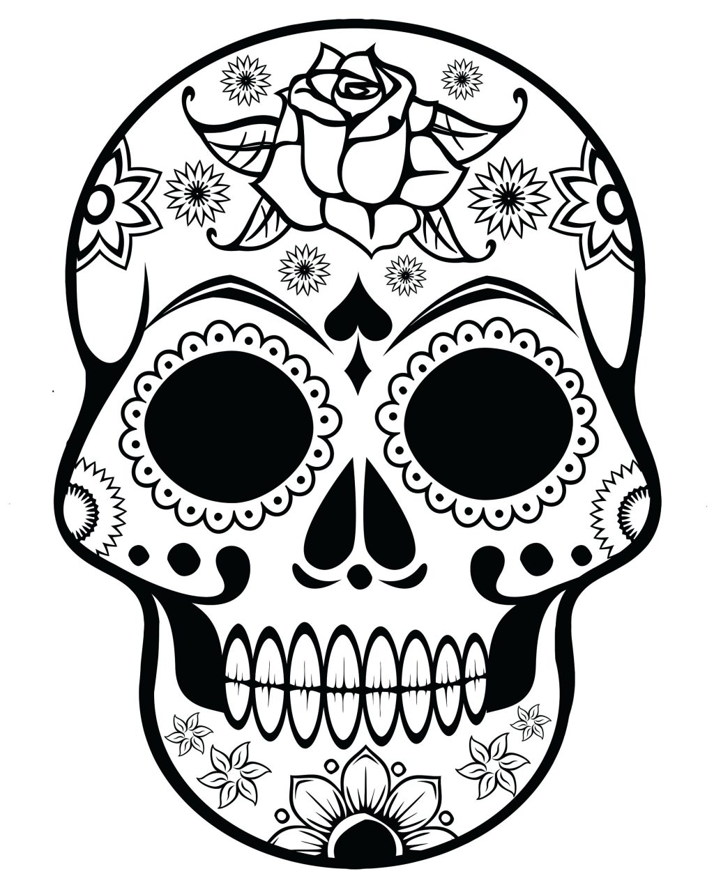 Sugar Skull Coloring Pages Pdf Free Download at GetColorings.com | Free ...