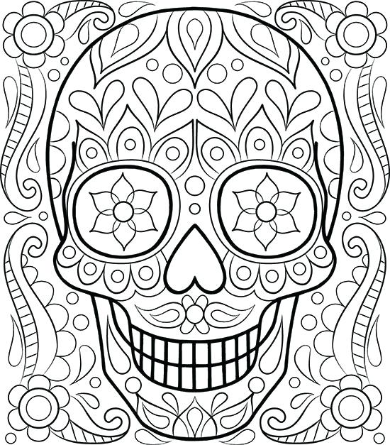 550x627 Free Printable Detailed Coloring Pages Free Sugar Skull Coloring