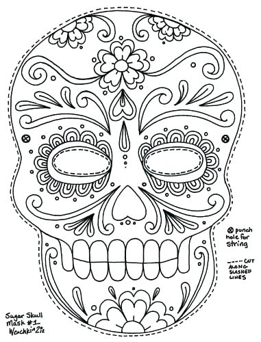 381x500 Printable Girl Sugar Skull Coloring Pages Coloring Pages Skulls