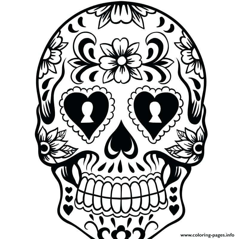 800x800 Printable Sugar Skull Coloring Pages Print Day Of The Day Sugar