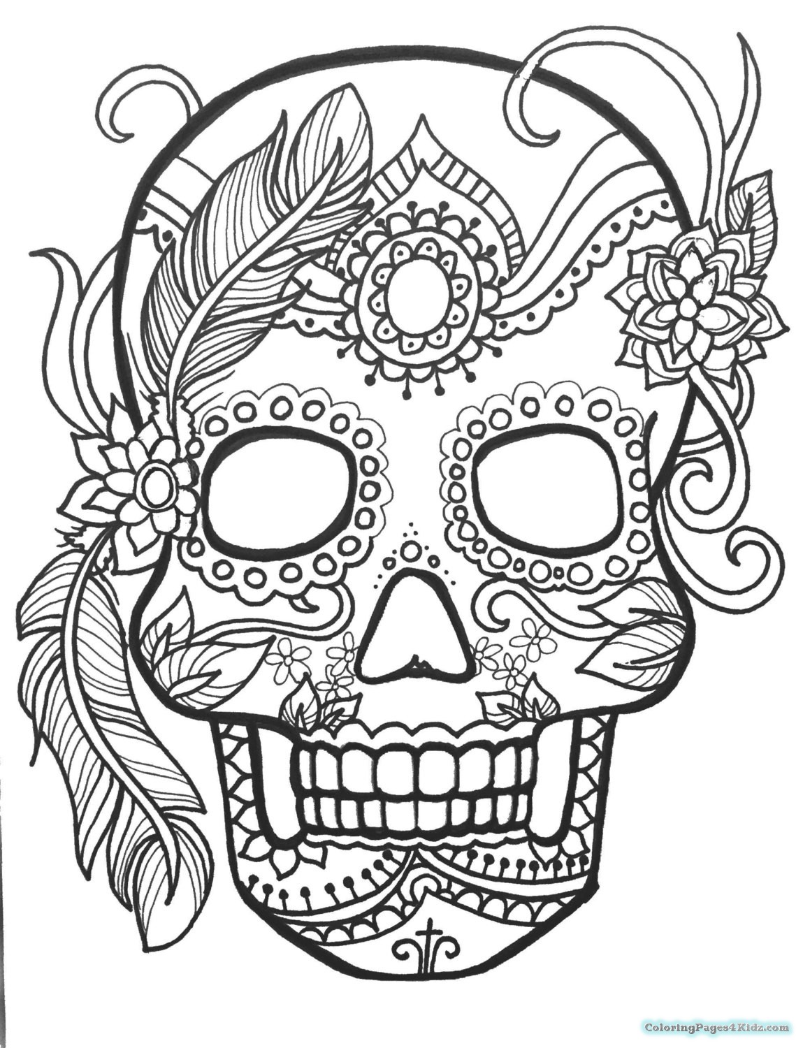 1149x1500 Simple Sugar Skull Coloring Pages Coloring Pages For Kids Sugar