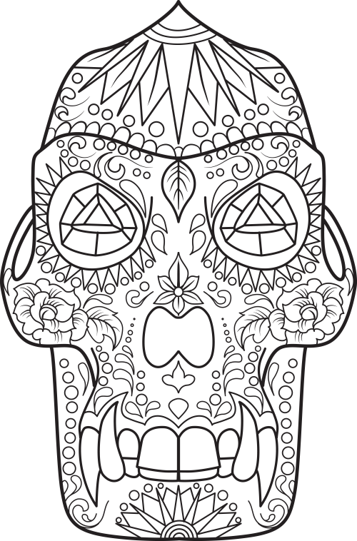 Sugar Skull Coloring Page 17 Printable Coloring Sheets, Motor 500x758 Sugar Skull Coloring Page 17 Printable Coloring Sheets, Motor