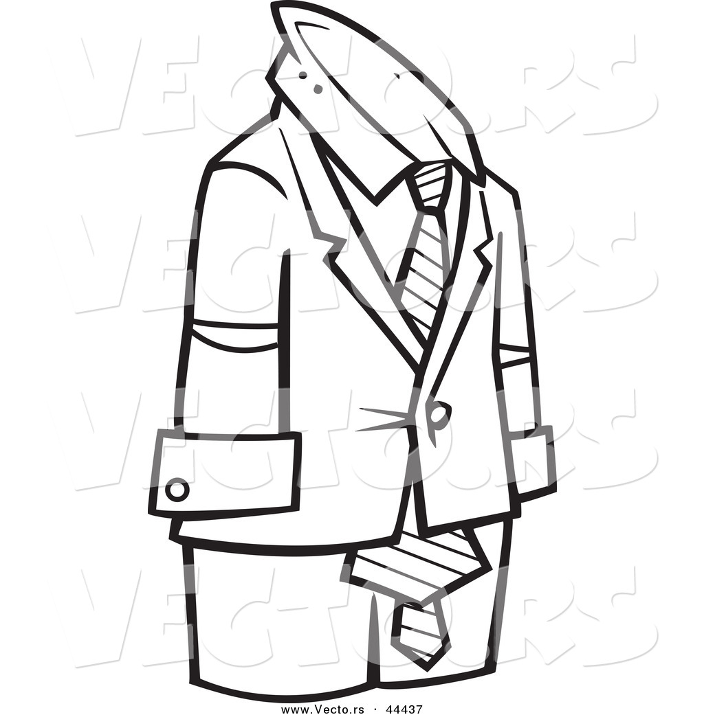 Vector Of A Empty Cartoon Business Man Suit 1024x1044 Vector Of A Empty Cartoon Business Man Suit