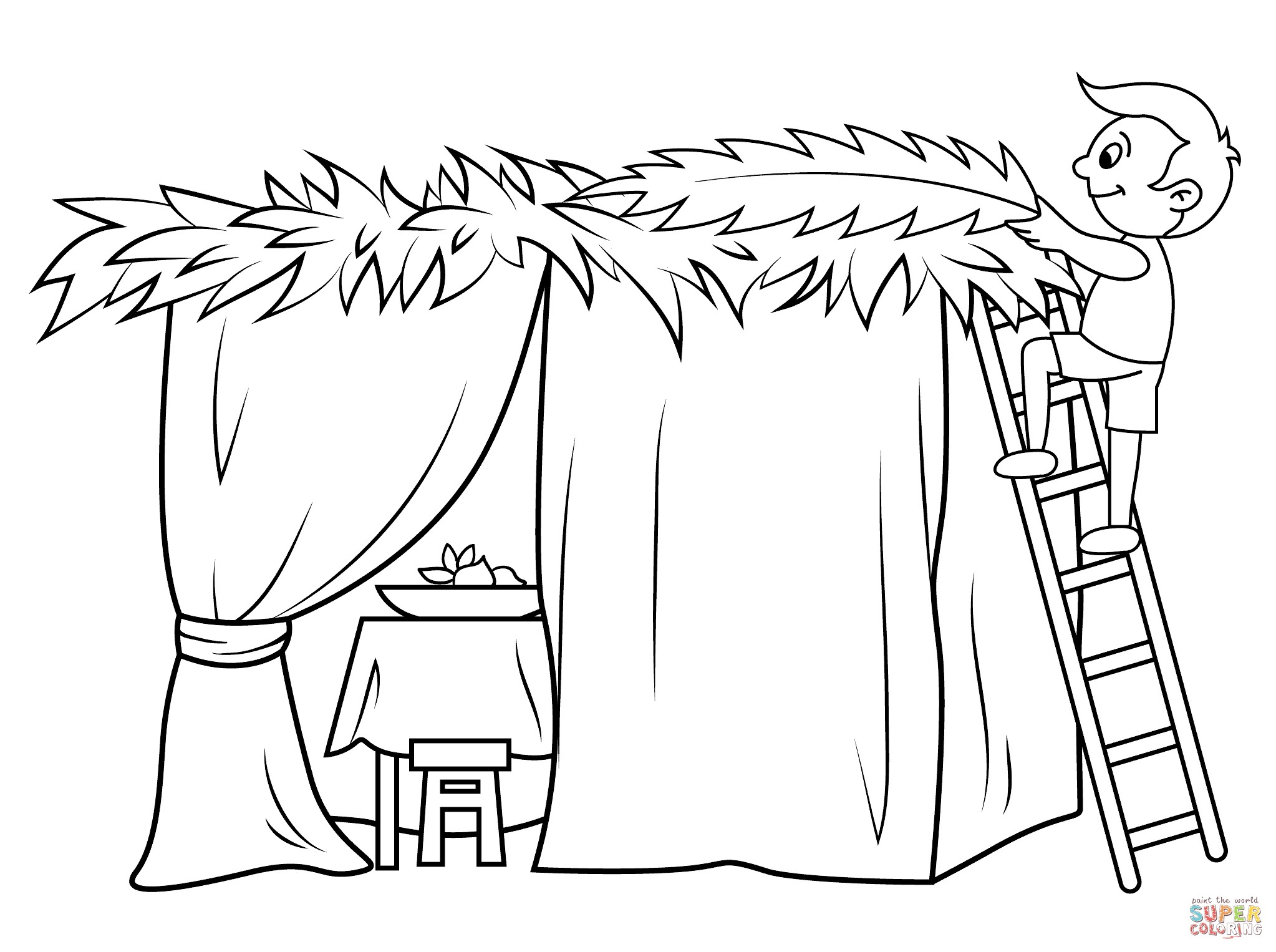 Sukkot Coloring Pages Inspirational Boy Builds A Sukkah Coloring 2046x1526 Sukkot Coloring Pages Inspirational Boy Builds A Sukkah Coloring