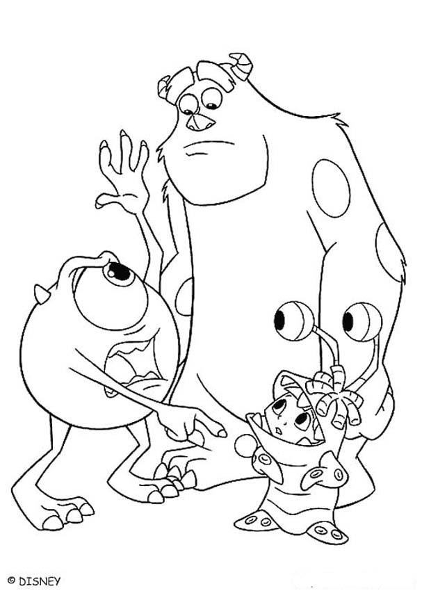 607x850 Monsters Inc Coloring Pages Sulley Finds Boo