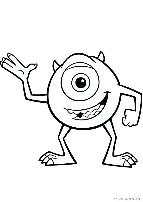 Marvelous Mike Wazowski Coloring Pages 595x842 Marvelous Mike Wazowski Coloring Pages