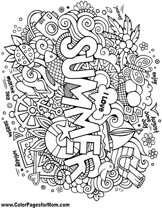 640x819 Summer Summer Fun Summer, Adult Coloring And Doodles