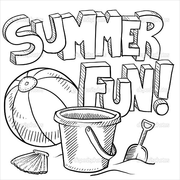 Summer Coloring Pages Pdf 600x600 Summer Coloring Pages Pdf