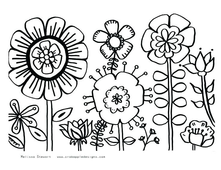 736x567 Coloring Pages Of Summer Flowers