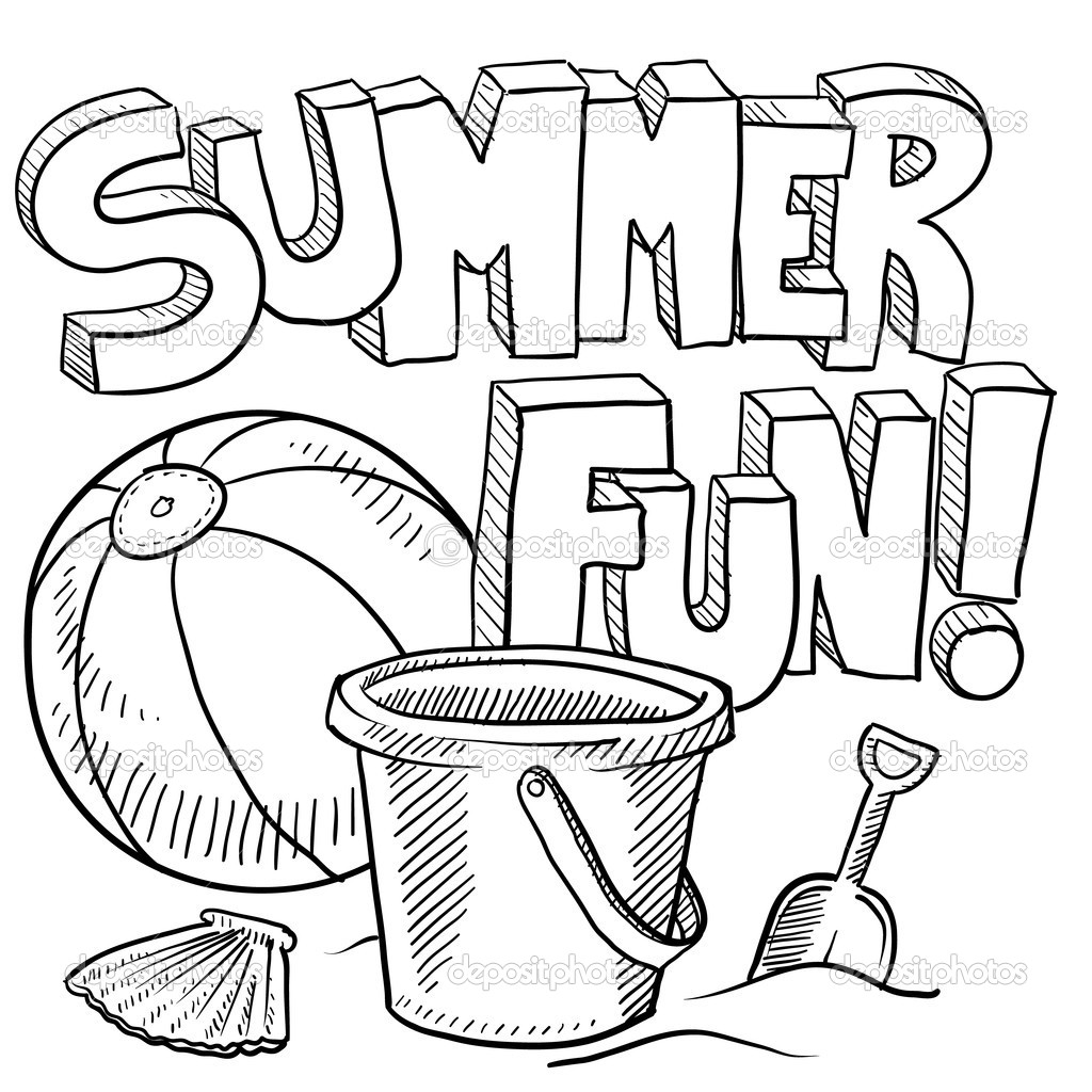 1024x1024 Summer Fun Coloring Pages