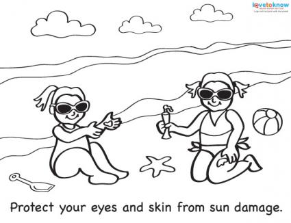 425x326 Coloring Sheets For Summer Safety