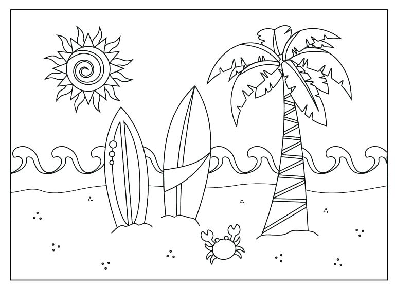 Kid Free Puzzles Beach Coloring Pages Beach Scene Coloring Page 768x558 Kid Free Puzzles Beach Coloring Pages Beach Scene Coloring Page