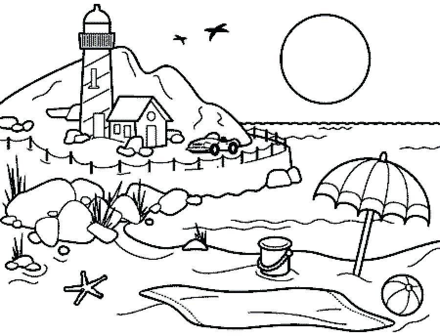 Beach Coloring Pages Beach Coloring Sheets Printable Beach 900x688 Beach Coloring Pages Beach Coloring Sheets Printable Beach