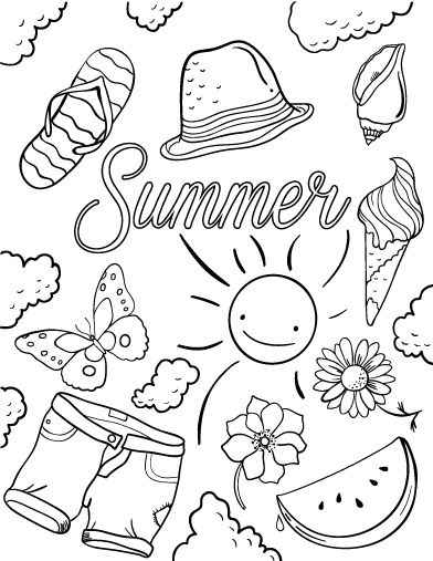 Popular Summertime Coloring Sheets Awesome Summer Pages Printable 392x507 Popular Summertime Coloring Sheets Awesome Summer Pages Printable