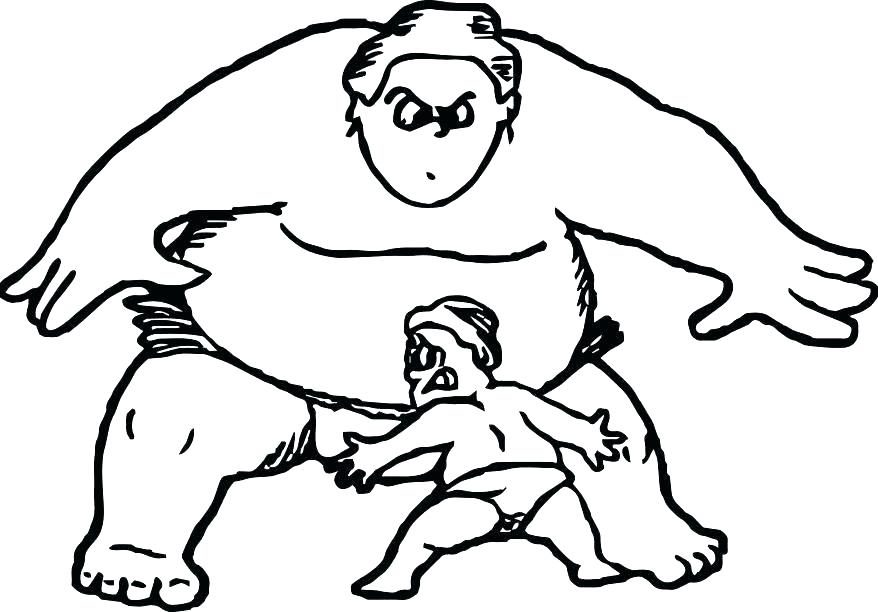 878x612 Wrestling Coloring Pages Wrestling Coloring Page Sumo Wrestler