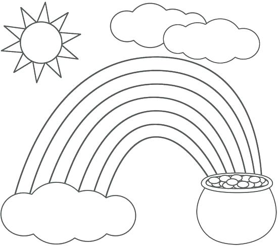 550x487 Gold Coloring Pages Pot Gold Coloring Page Rainbow And Pot