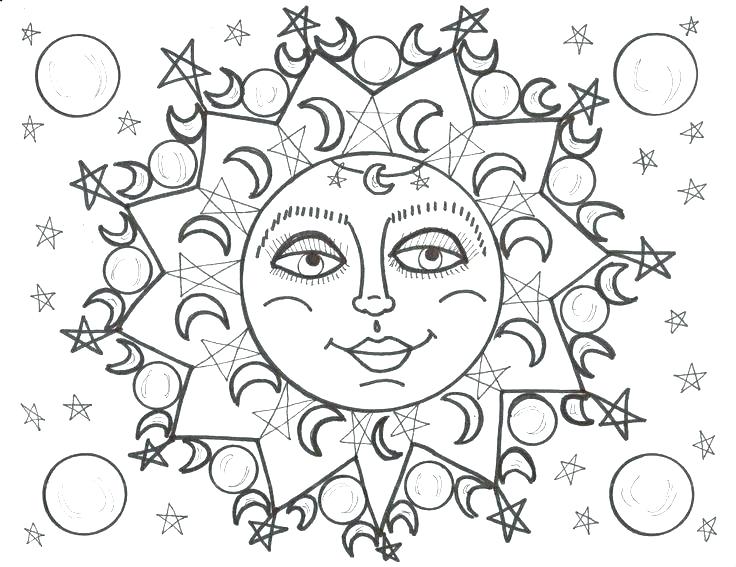 Moon Colouring Pages 736x567 Moon Colouring Pages