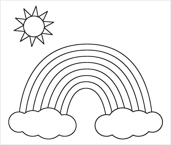 585x495 Sun Coloring Page Coloring Pages Plus Printable Rainbow
